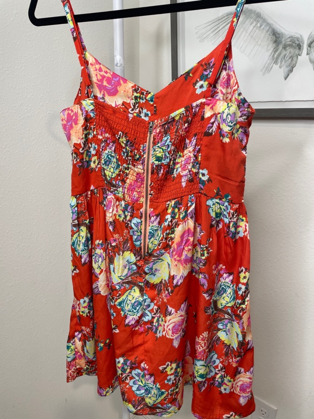 Roxy Red Multicolor Floral Smocked Sundress - Picture 4 of 7